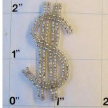 Load image into Gallery viewer, $ Sign, Silver Beads 2&quot; x 1&quot;
