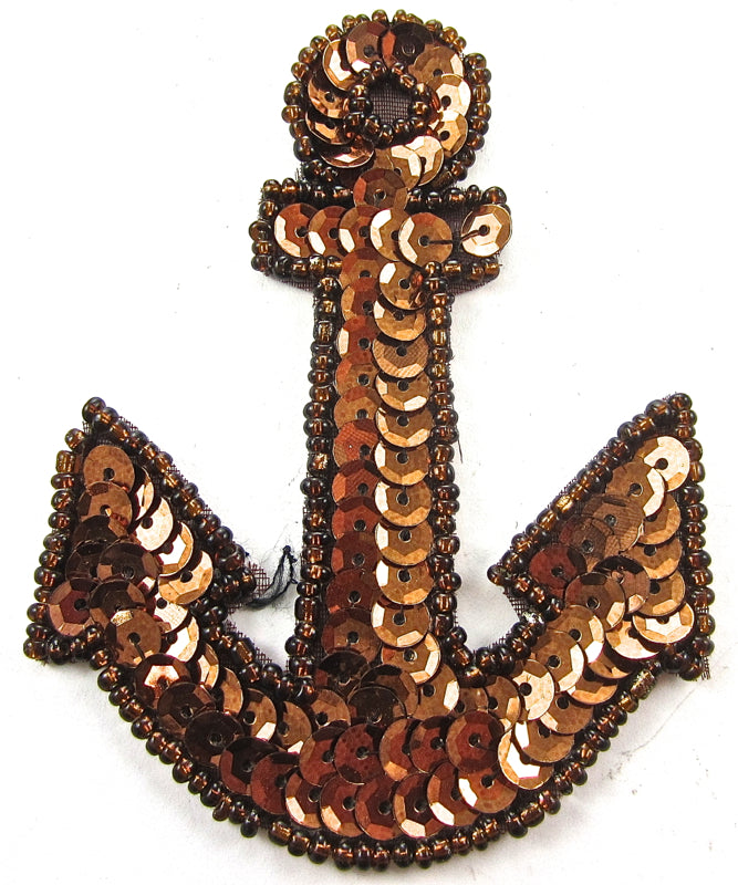Anchor Bronze Small 3" x 2.25" - Sequinappliques.com