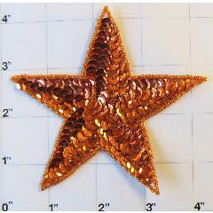Star with Orange Sequins 4"