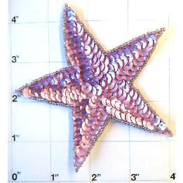 Estrella Mauve con Lentejuelas Mauve 4"