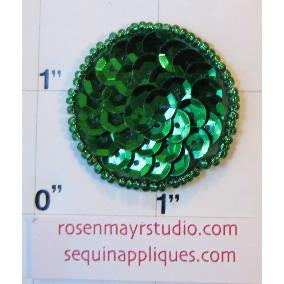 Lentejuelas Verdes de Puntos 1.5”