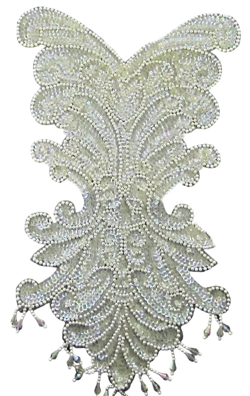 Designer Motif Full Body Iridescent Sequins and Beaded 17" x 10"