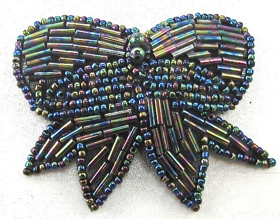 Bow with Moonlite Beads 2" x 2.5"