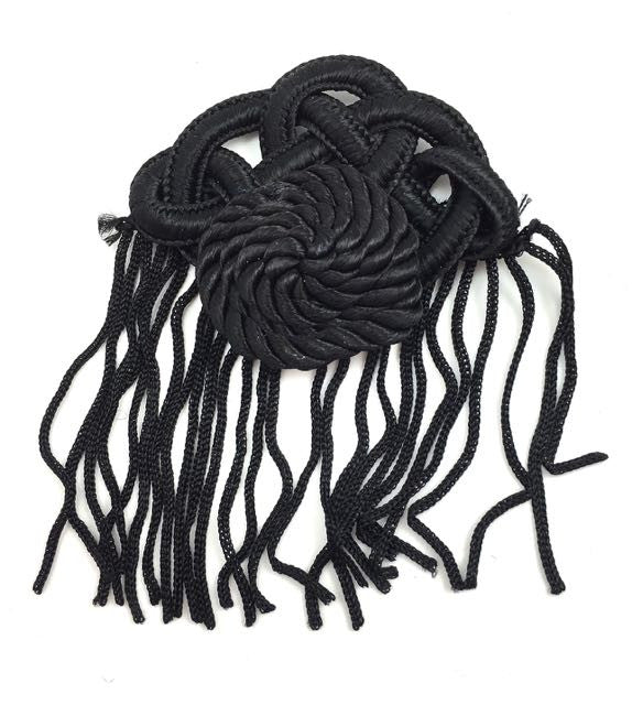 Black Passementerie Epaulet2" x 3"