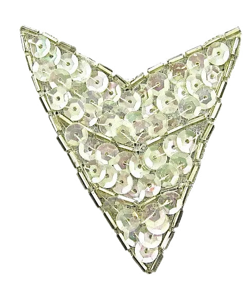 Designer Motif with Iridescent Sequins and Pearls 4.5" x3"