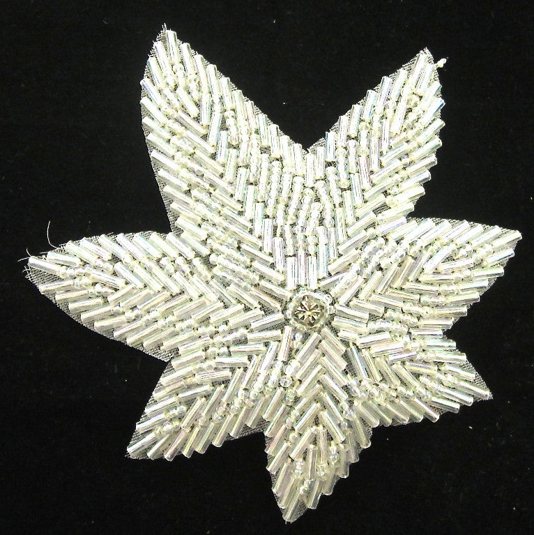 Hoja iridiscente con pedrería de 3.5"