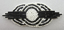 Load image into Gallery viewer, Designer Motif Triple Circle with Black and White Beads 3&quot; X 1.5&quot;