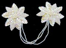 Load image into Gallery viewer, Flower Pair Iridescent Attached by Beads 3&quot; x 3&quot;