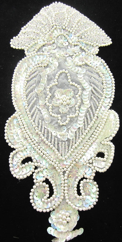 Designer Motif with Iridescent Sequins and Beads 11.5 x 5"