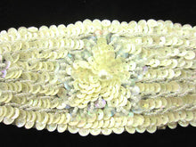 Load image into Gallery viewer, Designer Motif Belt Line with Light Cream Flowers Beads and Pearls 14&quot;