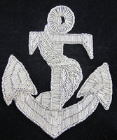 Anchor Large Silver Beaded 9