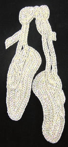 10 PACK Ballet Slippers with Iridescent Sequins and Beads 9" x 4" - Sequinappliques.com