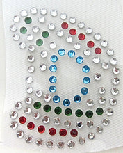 Load image into Gallery viewer, Letter D Hot Fix Iron-On Heat Transfer with Multi-Color Rhinestones 2&quot;