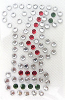 Letter F Hot Fix Iron-On Heat Transfer with Multi-Color Rhinestones 2