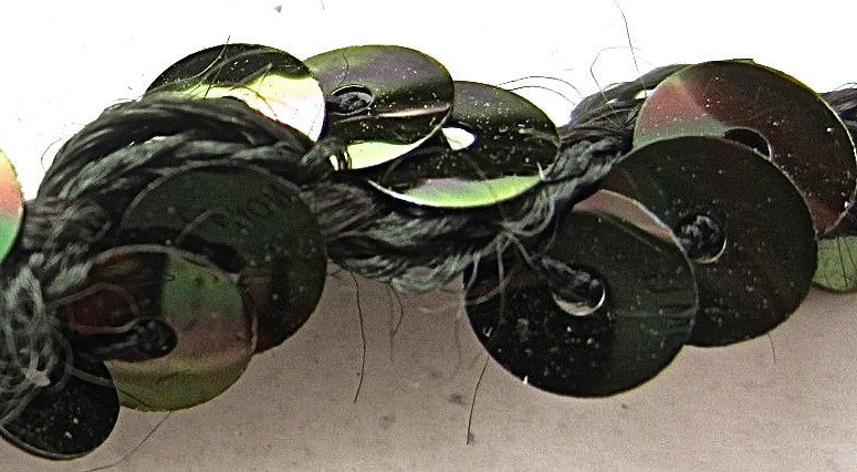 Trim Dark Brown with Greenish Goldish Reflections Woven intertwined Cotton Thread 1/8"