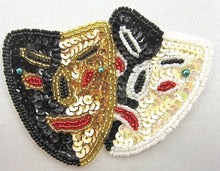 Load image into Gallery viewer, Mask for Mardi Gras Happy and Sad Face 3&quot; x 4.5&quot;