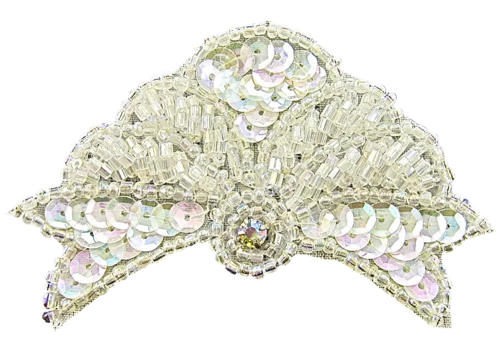 Designer Motif with Iridescent Sequins AB Rhinestones 3" x 2"