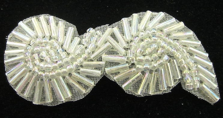 Designer Motif Twist with Iridescent Beads 2.5" x 1"