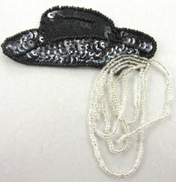 Hat Cowboy with Black and Silver Sequins and Beads 4