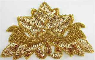 Design Motif with Gold Sequins and Beads 5" x 6"