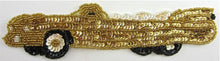 Load image into Gallery viewer, Car, Vintage Classic Convertible Gold Sequins 8.5&quot; X 2&quot;