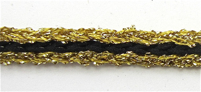 Trim with Black and Gold Tinsel Thread 1/4" wide