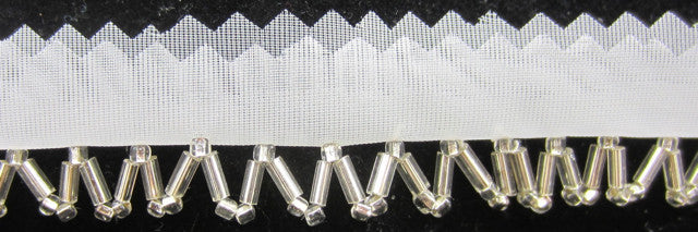 Trim, Silver ZigZag Silver Bugle Beads 1/4" Wide