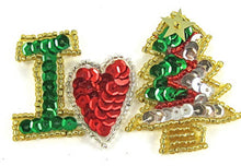 Load image into Gallery viewer, I Love (heart) Xmas (tree) 3&quot; x 2&quot;