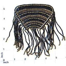 Hombrera - Cuentas doradas/negras 5.5" x 4"