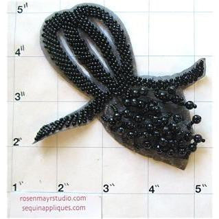 Motivo de Diseñador de Doble Bucle con Cuentas Negras 11.43 cm x 10.16 cm
