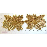 Flower Pair with Gold Sequins and Beads 4