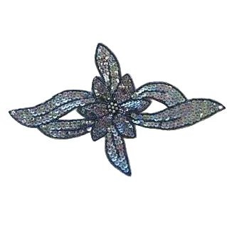 Flower with Moonlight Sequins and Beads 7" x 11.5"