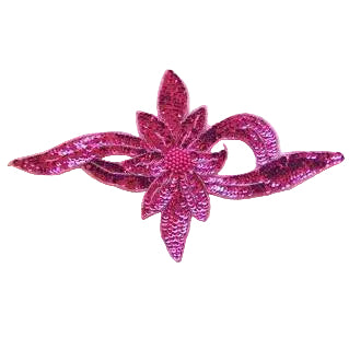 Diseño floral con motivo - Lentejuelas/Cuentas fucsia 31,75 x 19,05 cm