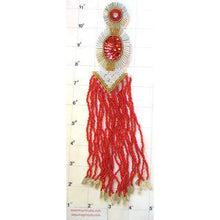 Load image into Gallery viewer, Epaulet Tassel in Red White and Gold Circle 2&quot; x 10&quot;