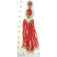 Epaulet Tassel in Red White and Gold Circle 2