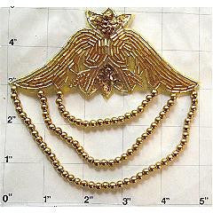 Epaulet with Beaded Fringe Gold Beads 5