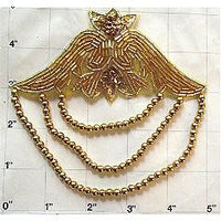 Epaulet with Beaded Fringe Gold Beads 5