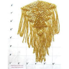 Load image into Gallery viewer, Epaulet with Gold Sequins and Beads 6&quot; x 7.5&quot;