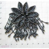 Epaulet with Charcoal Sequins and Grey Beads 5