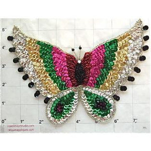 Butterfly with Multi-Colored Sequins 7.5" x 7.5"