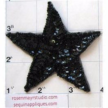 Load image into Gallery viewer, Star with Black Sequins and Beads, 7 size variants