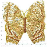 Butterfly Large Gold Sequins and Beads 10.5