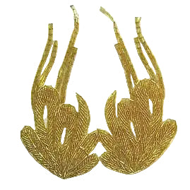 Designer Motif Pair with Gold Beads 8" x 3.5"