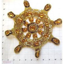 Load image into Gallery viewer, Ships Wheel Gold Beads and Gem Stones 10.5&quot;
