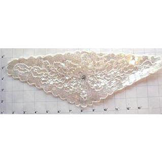 Cinturón con motivos de diseñador - Lentejuelas iridiscentes - Cuentas - Diamantes de imitación 14" x 5"