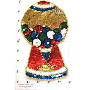 Gumball Machine with Multi-Colored Sequins and Beads 8" x 4.5"