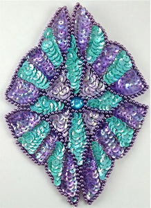 Designe Motif with Southwestern Colored Sequins and Beads 5.75" x 4.75"