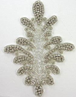 Designer Motif with Multiple Rhinestones and Silver Beads 7" x 5"