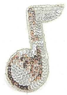 Lentejuelas y abalorios plateados de una sola nota 10.16 cm x 7.62 cm