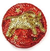 Zodiac Symbol Taurus the Bull, Sequin Beaded 3.5